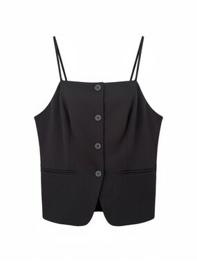 Express Women Vest, Spaghetti Straps, button Front, Front Pockets.